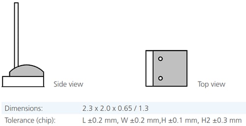 Innovative Sensor Technology Platinum Temperature Sensor: Perpendicular Wires